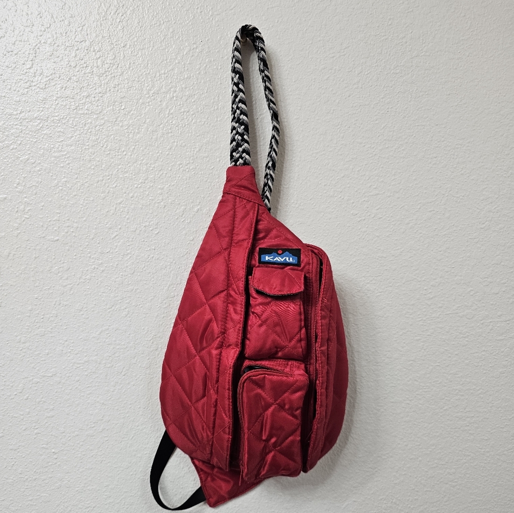 KAVU Red Quilted Sling Bag